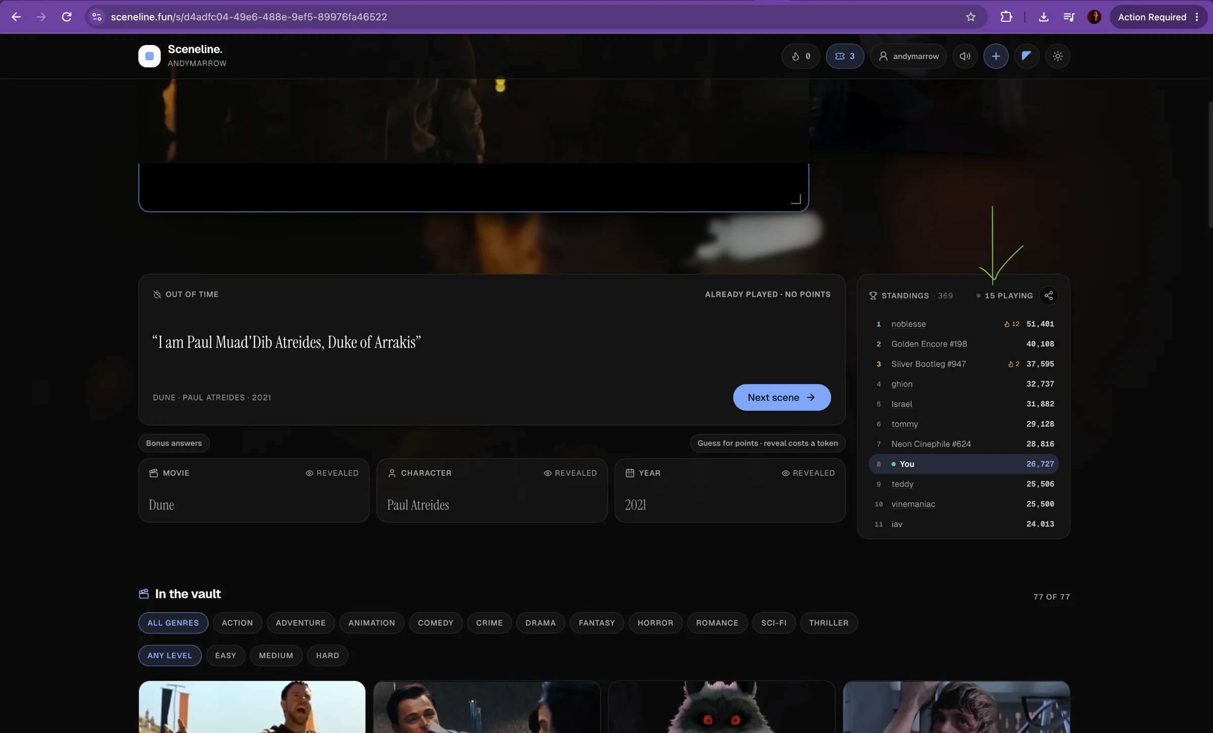 Sceneline — screen 9