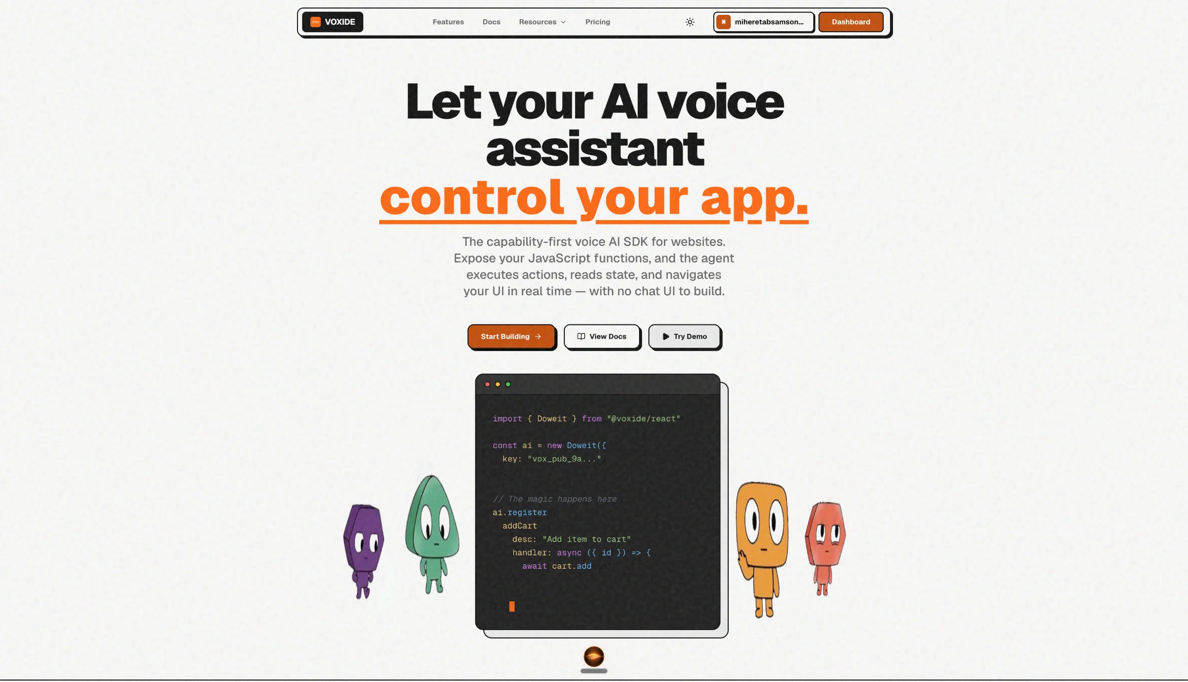 Voxide — Voxide is a voice-first AI layer for the web that lets users talk to their applications and actually control them.