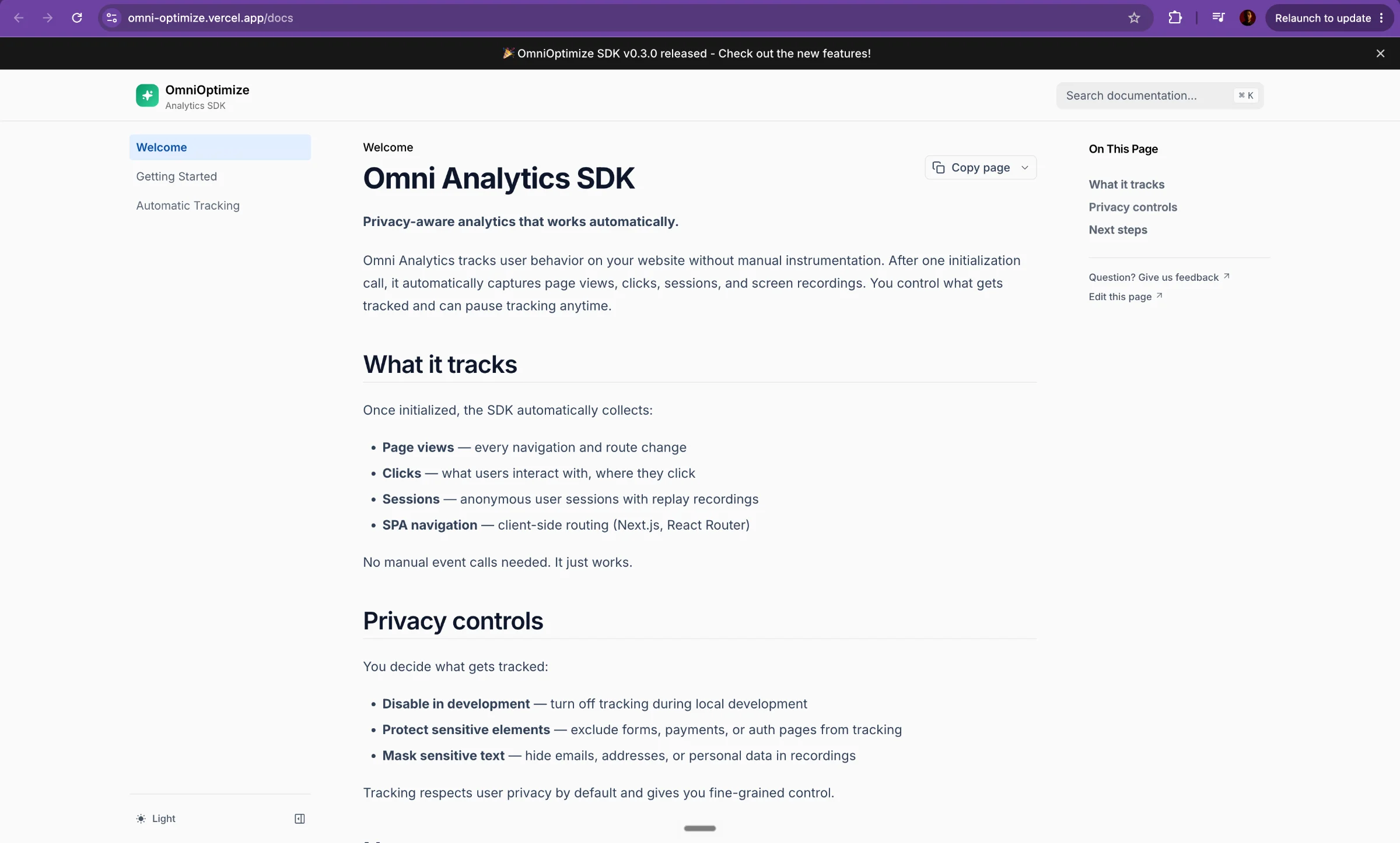 Omni optimize sdk 